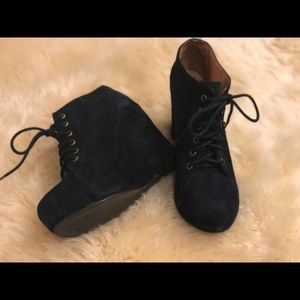 Jeffrey Campbell 99-Tie Lace Up Black Booties